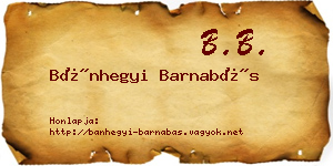 Bánhegyi Barnabás névjegykártya