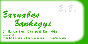 barnabas banhegyi business card