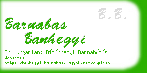 barnabas banhegyi business card